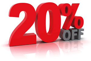 20% DISCOUNT All Month in October!!!