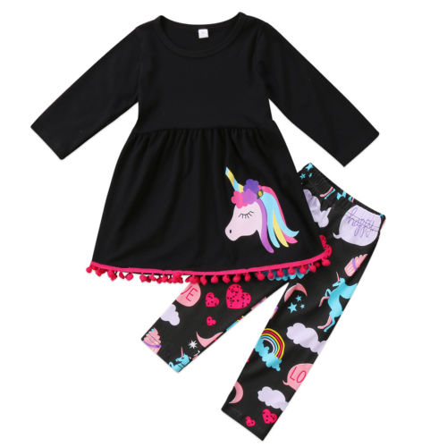 Kid Girls Clothing Set Unicorn Outfits - Halee Butler, LLC