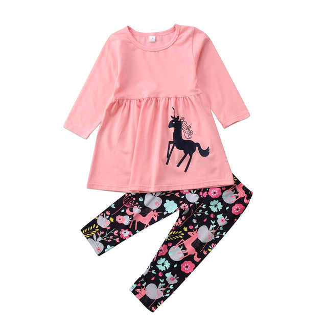 New Cute Toddler Girl Unicorn Clothing Set - Halee Butler, LLC